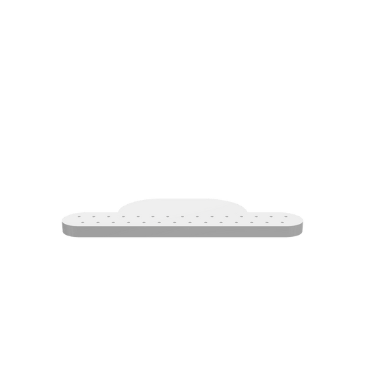 GLB of render file of a clean, customizable tie rack blank that can be easily modified for personal, retail, or workshop storage use.