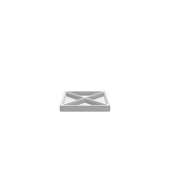 GLB of render file of a triangular V2 jewellery box with an acrylic lid, displaying a clear top view and smooth 3D details for easy visualization.