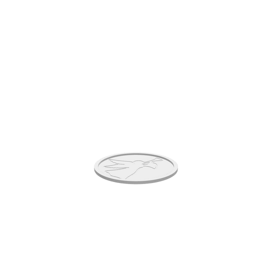 GLB of render file of a detailed 3D Christmas tray with a trumpet-playing angel design.