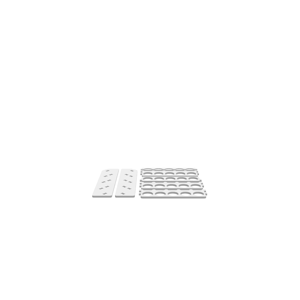 GLB of render file of a 20-can spray storage rack with a simple, practical design for easy organization.