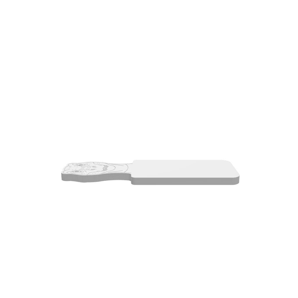 GLB of render file of the Velociraptor Cheese Board, showing a detailed 3D preview of the design.