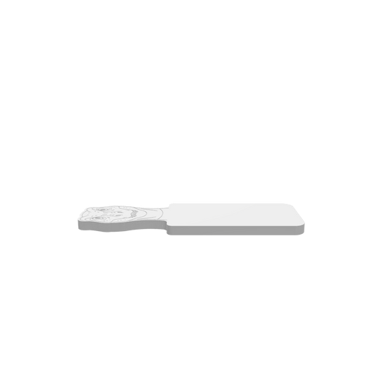 GLB of render file of the Velociraptor Cheese Board, showing a detailed 3D preview of the design.