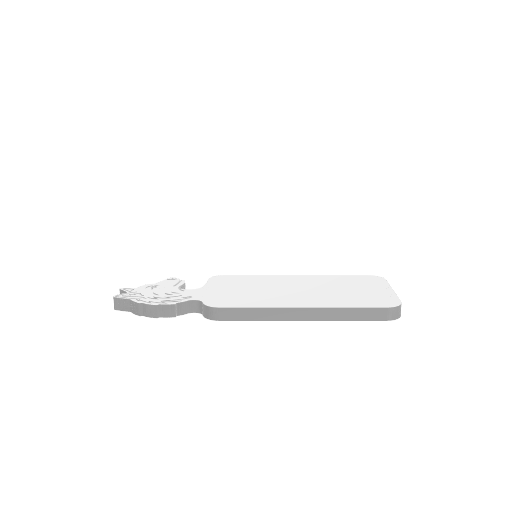 GLB of render file of a wolf head cheese board, ready for 3D visualization or presentation.
